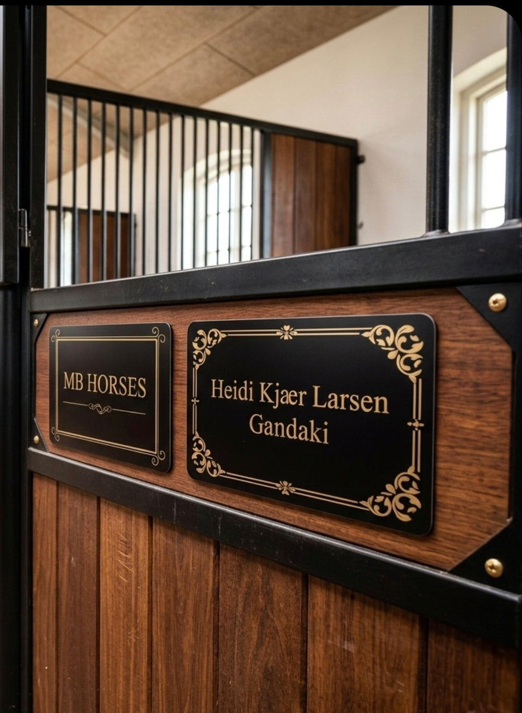 Navneskilt til hesteboks